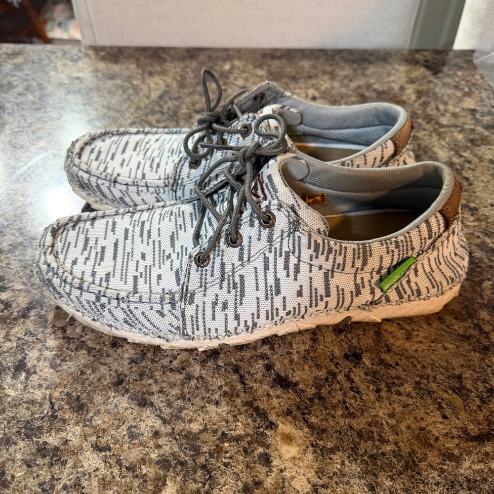 Twisted X Womens Zero-X ecoTWX Grey White Static Moccasin Shoes WZX0001 Size 9M